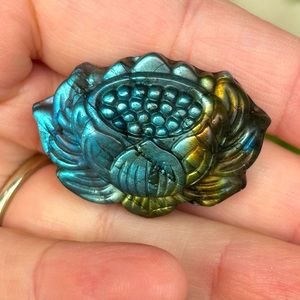 Labradorite Crystal Lotus Flower Carving